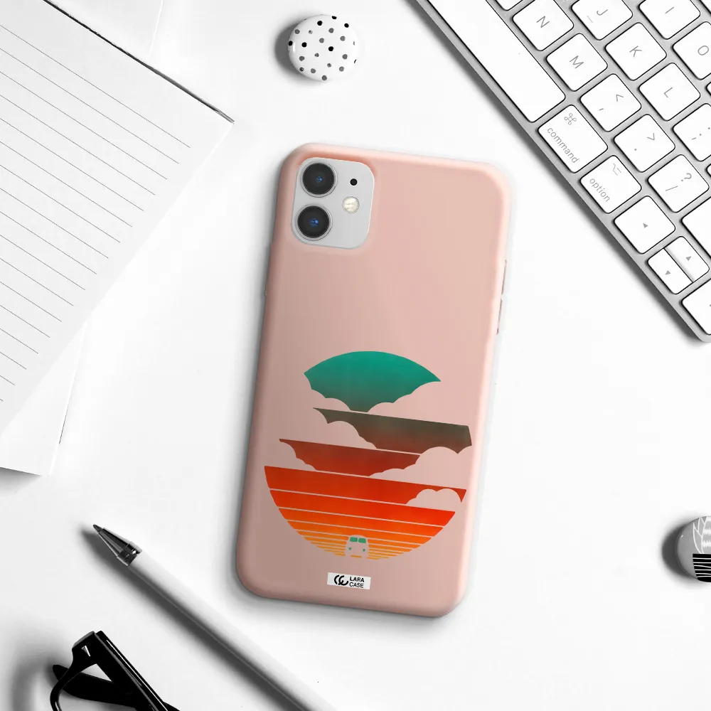 a logo of a boat Apple iPhone 11 Silicone pastel pink Case