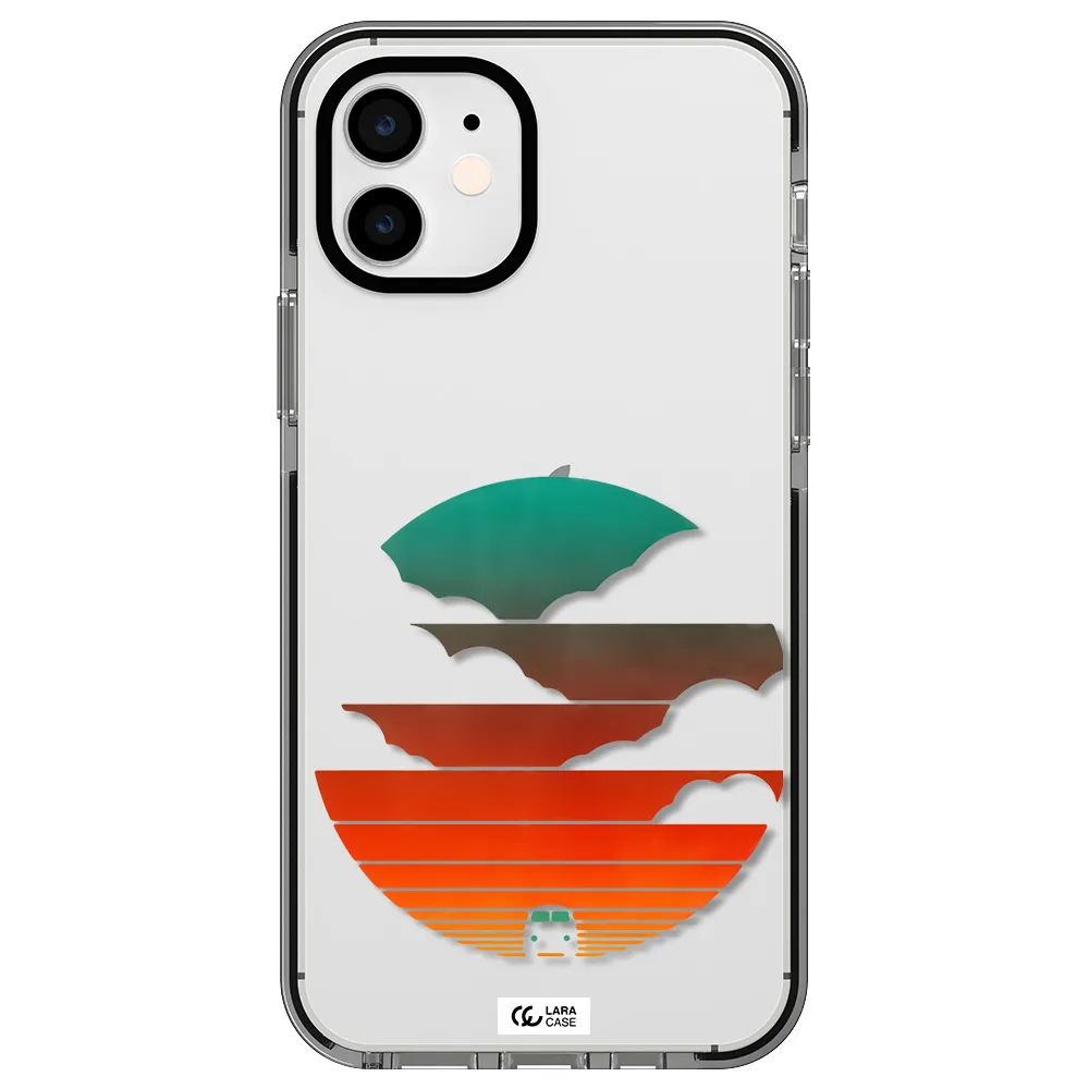 a logo of a boat Apple iPhone 12 impact black border Case