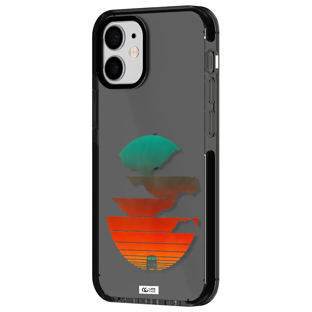 a logo of a boat Apple iPhone 12 mini impact Smoke Black Case