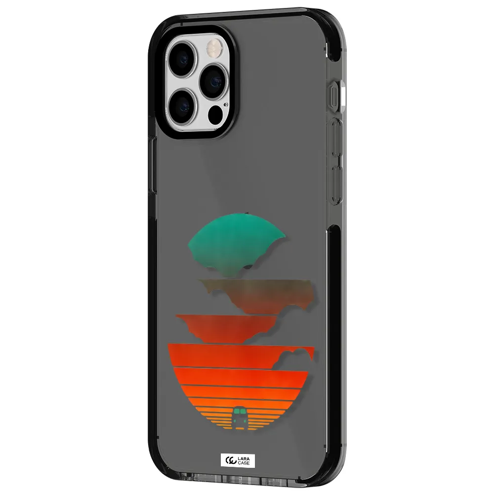 a logo of a boat Apple iPhone 12 pro impact Smoke Black Case