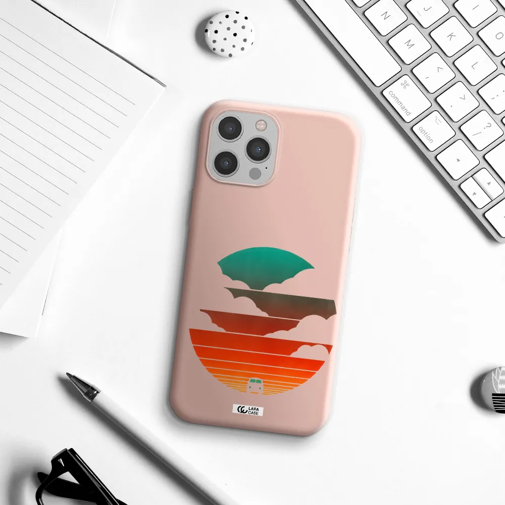 a logo of a boat Apple iPhone 12 pro max Silicone pastel pink Case