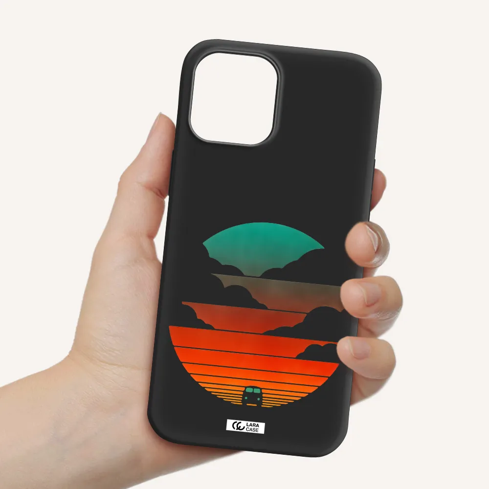 a logo of a boat Apple iPhone 12 pro Silicone black Case