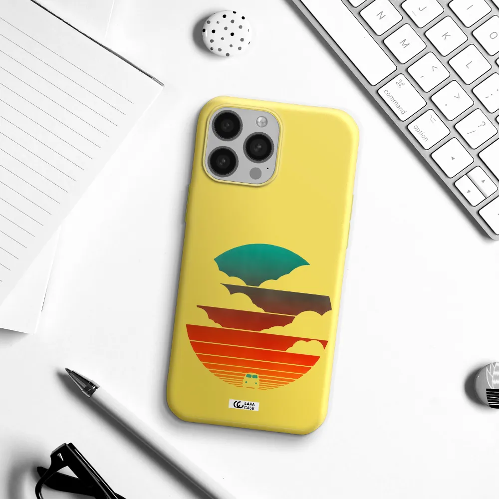 a logo of a boat Apple iPhone 13 Pro Max Silicone canary yellow Case