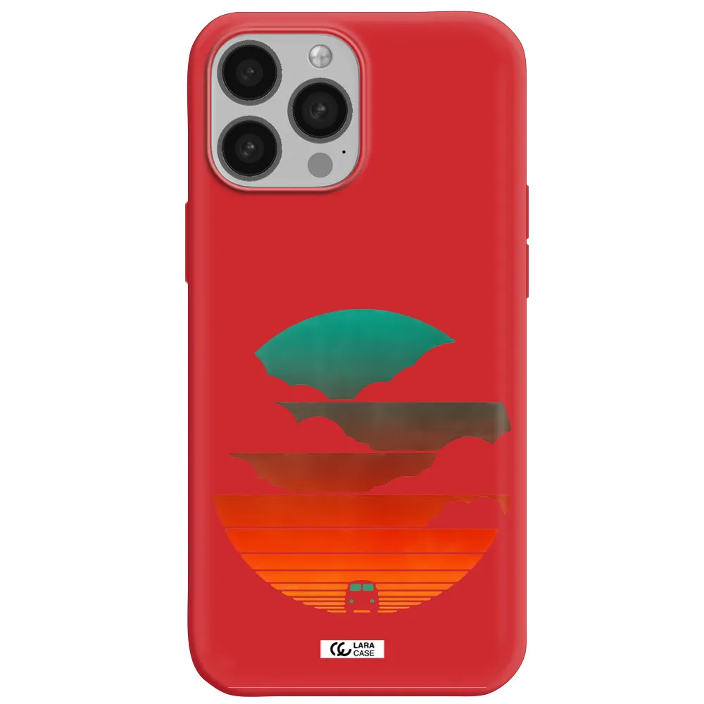 a logo of a boat Apple iPhone 13 Pro Max Silicone Imperial Red Case