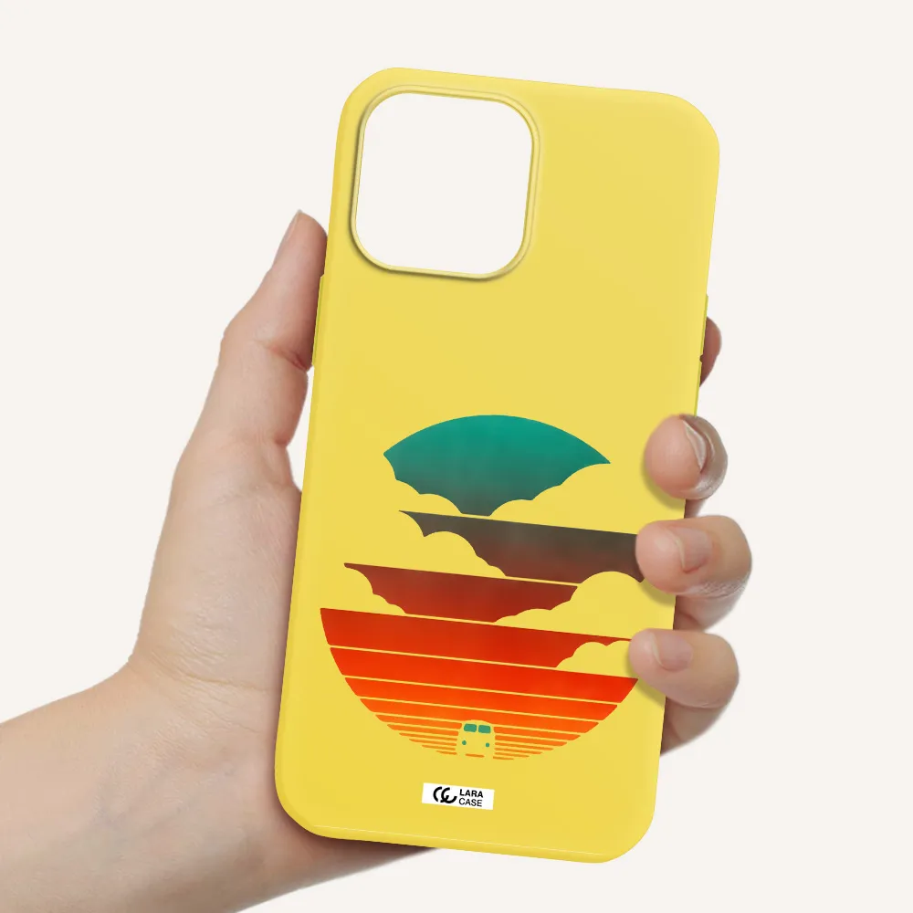 a logo of a boat Apple iPhone 13 Pro Silicone canary yellow Case