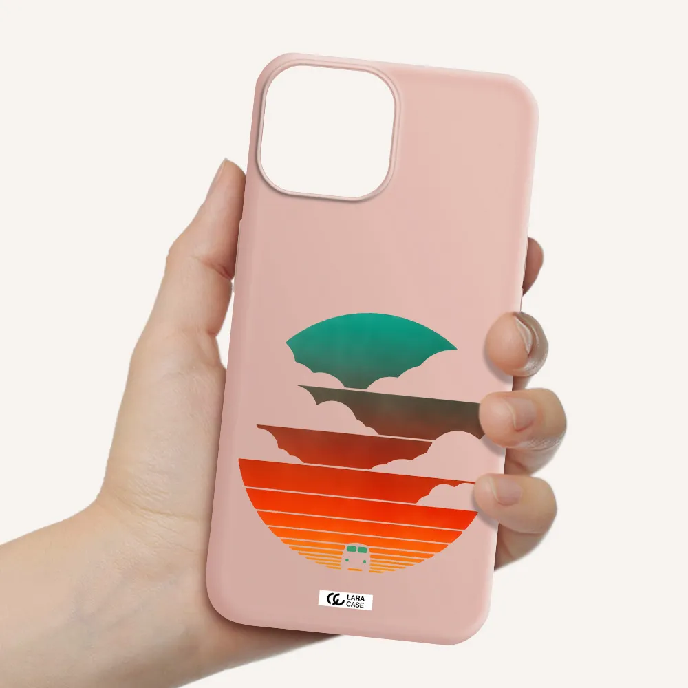 a logo of a boat Apple iPhone 13 Silicone pastel pink Case