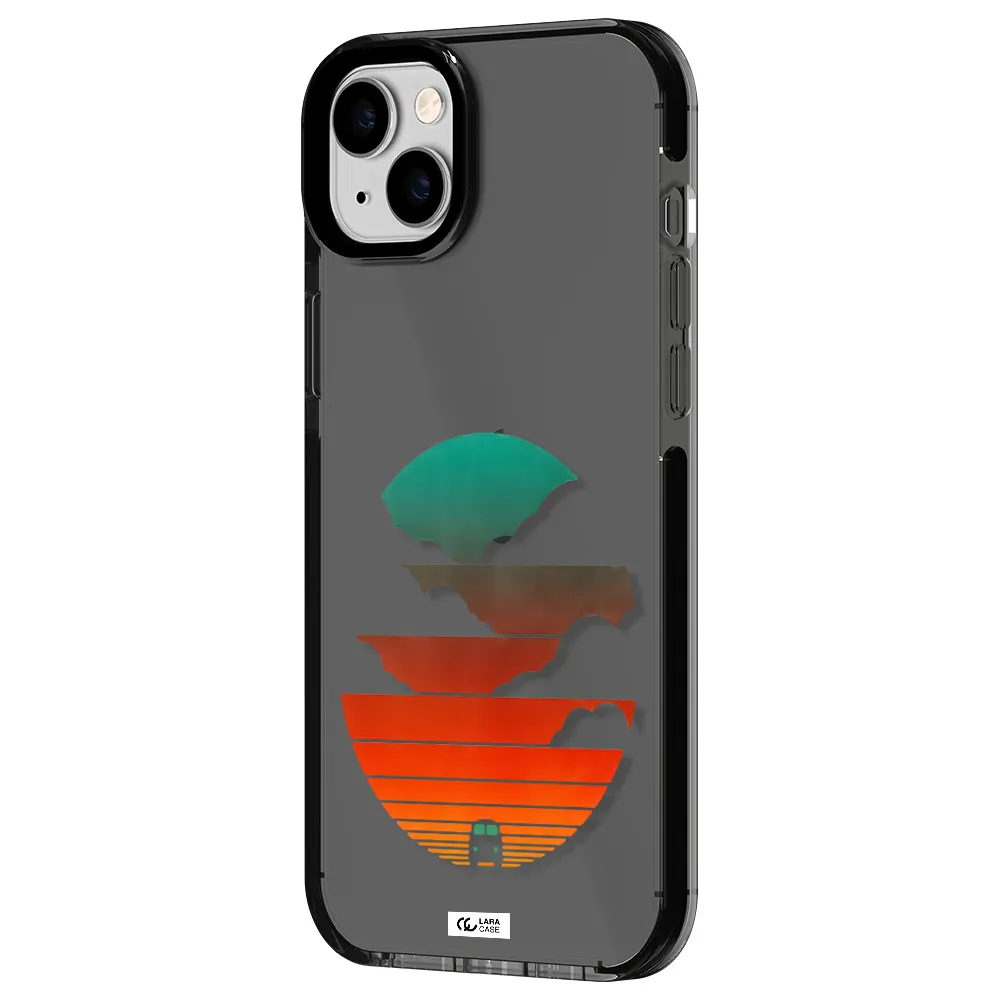 a logo of a boat Apple iPhone 14 plus impact Smoke Black Case