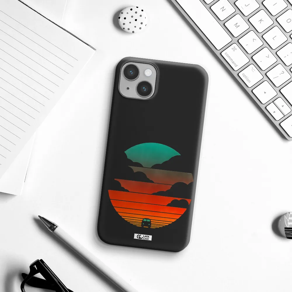 a logo of a boat Apple iPhone 14 Silicone black Case