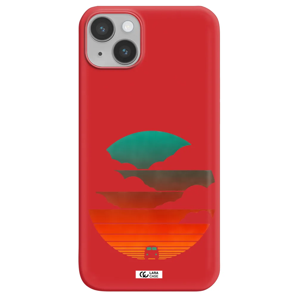 a logo of a boat Apple iPhone 14 Silicone Imperial Red Case