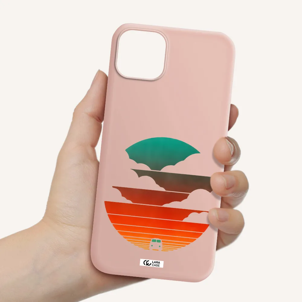 a logo of a boat Apple iPhone 14 Silicone pastel pink Case