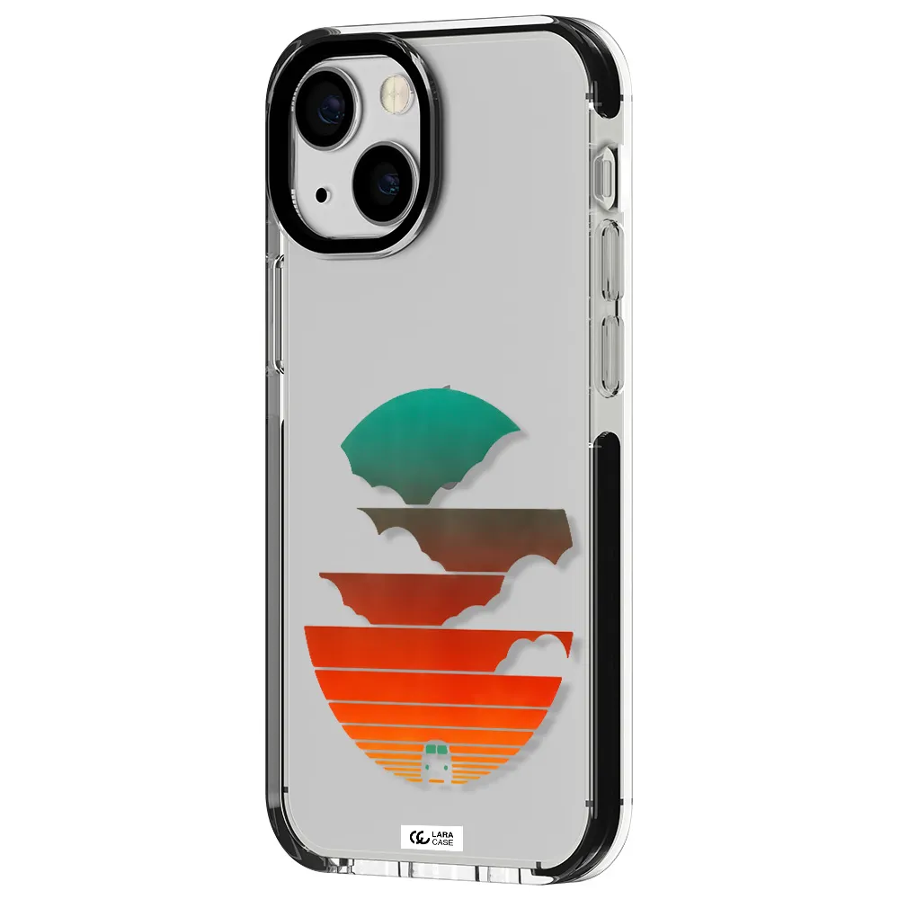 a logo of a boat Apple iPhone 15 impact black border Case