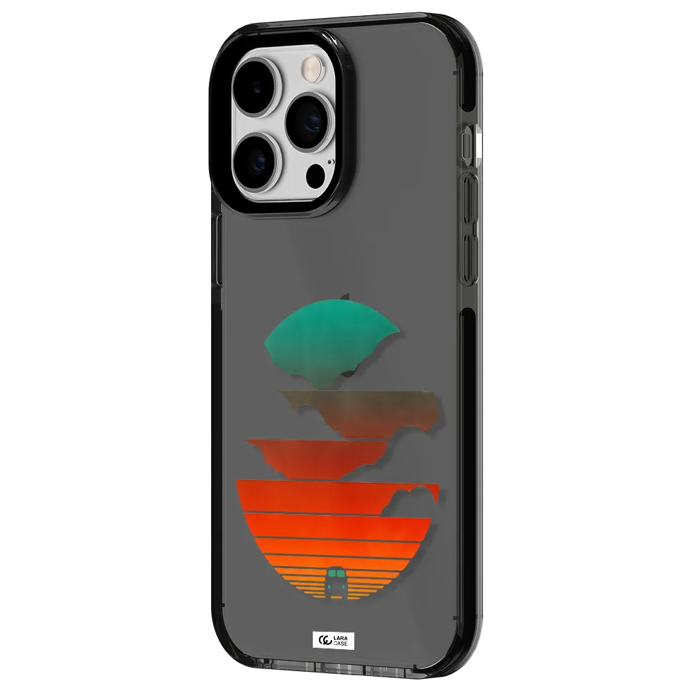 a logo of a boat Apple iPhone 15 Pro Max impact Smoke Black Case