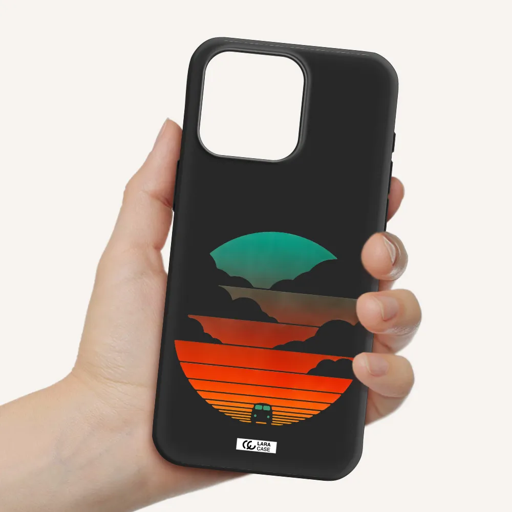 a logo of a boat Apple Iphone 15 Pro max Silicone black Case