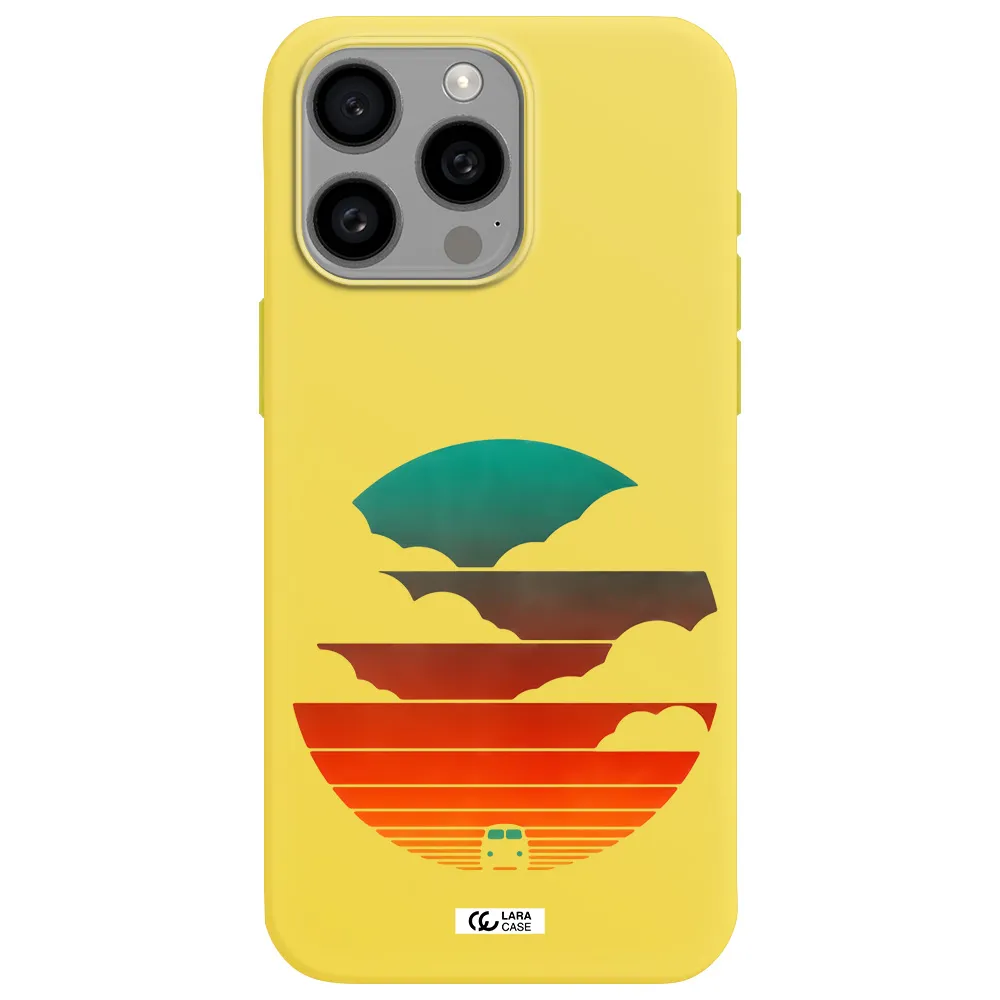 a logo of a boat Apple Iphone 15 Pro max Silicone canary yellow Case