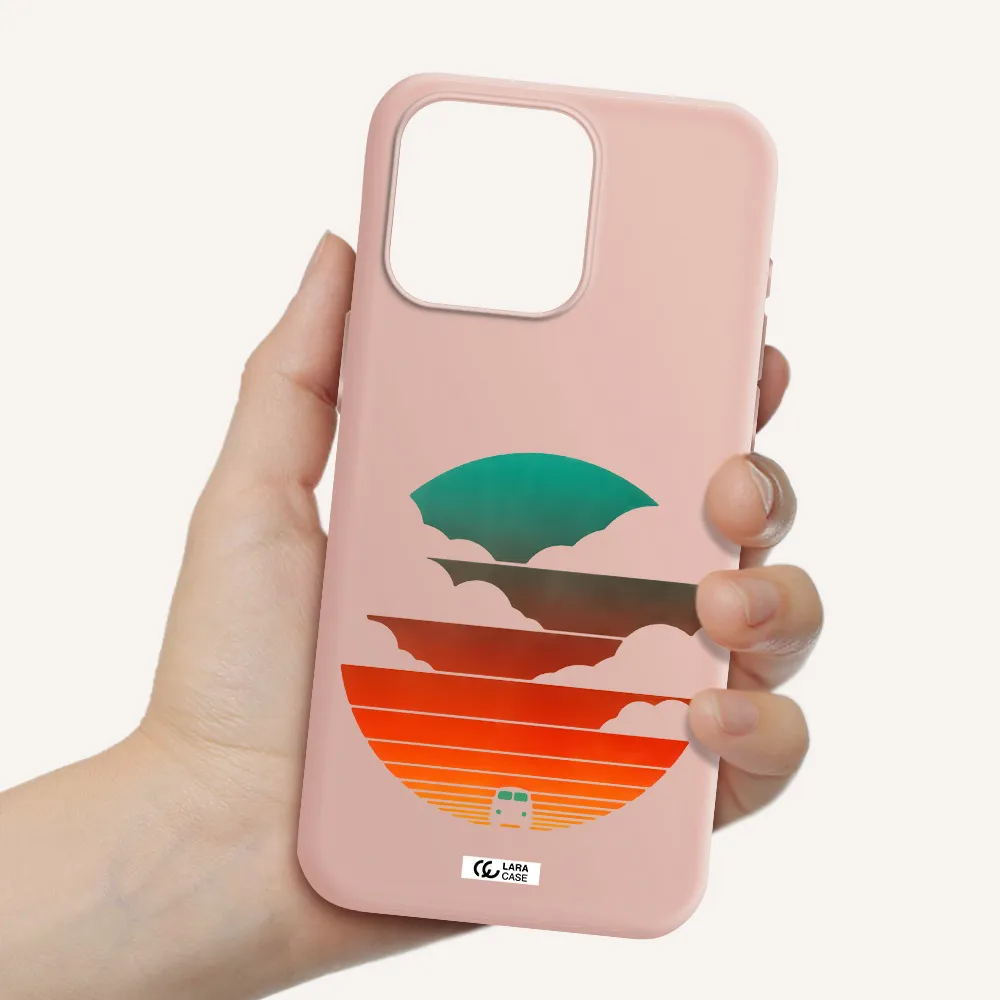 a logo of a boat Apple Iphone 15 Pro max Silicone pastel pink Case