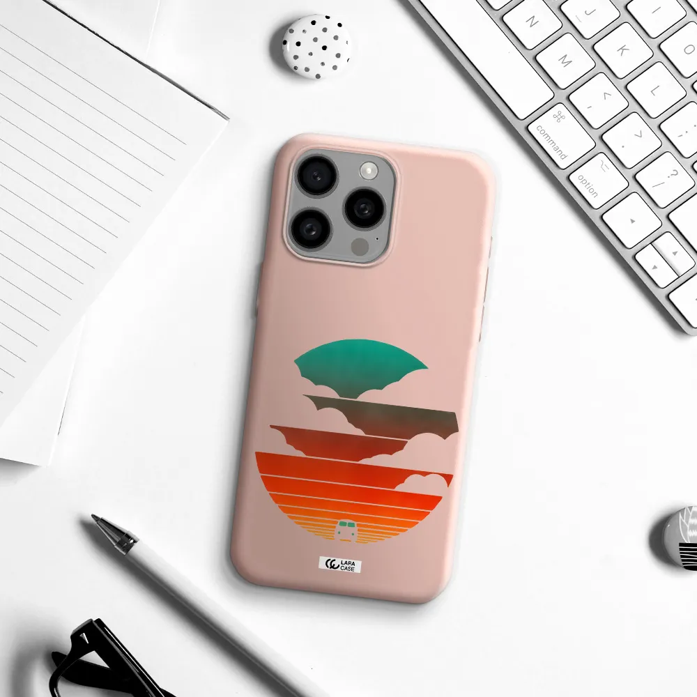 a logo of a boat Apple Iphone 15 Pro max Silicone pastel pink Case