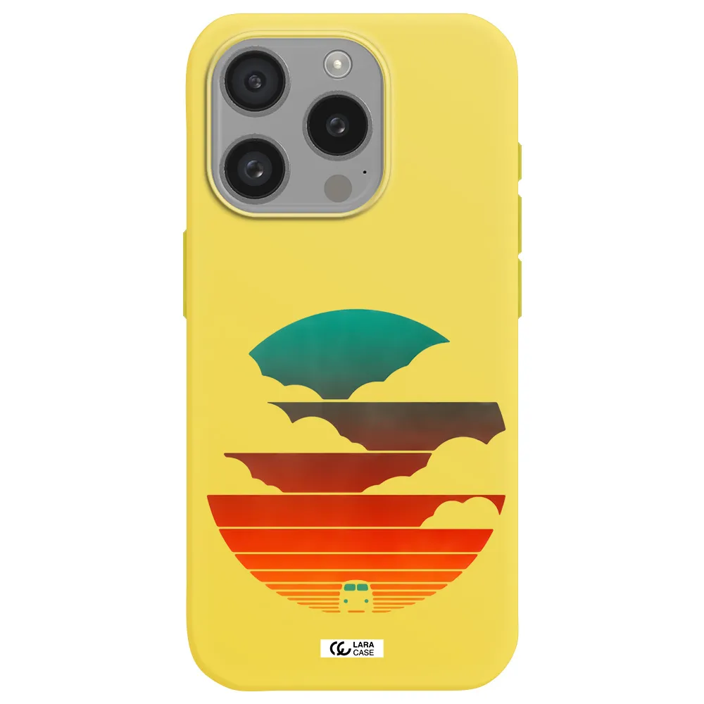 A Logo Of A Boat Apple Iphone 15 Pro Silicone Canary Yellow Case