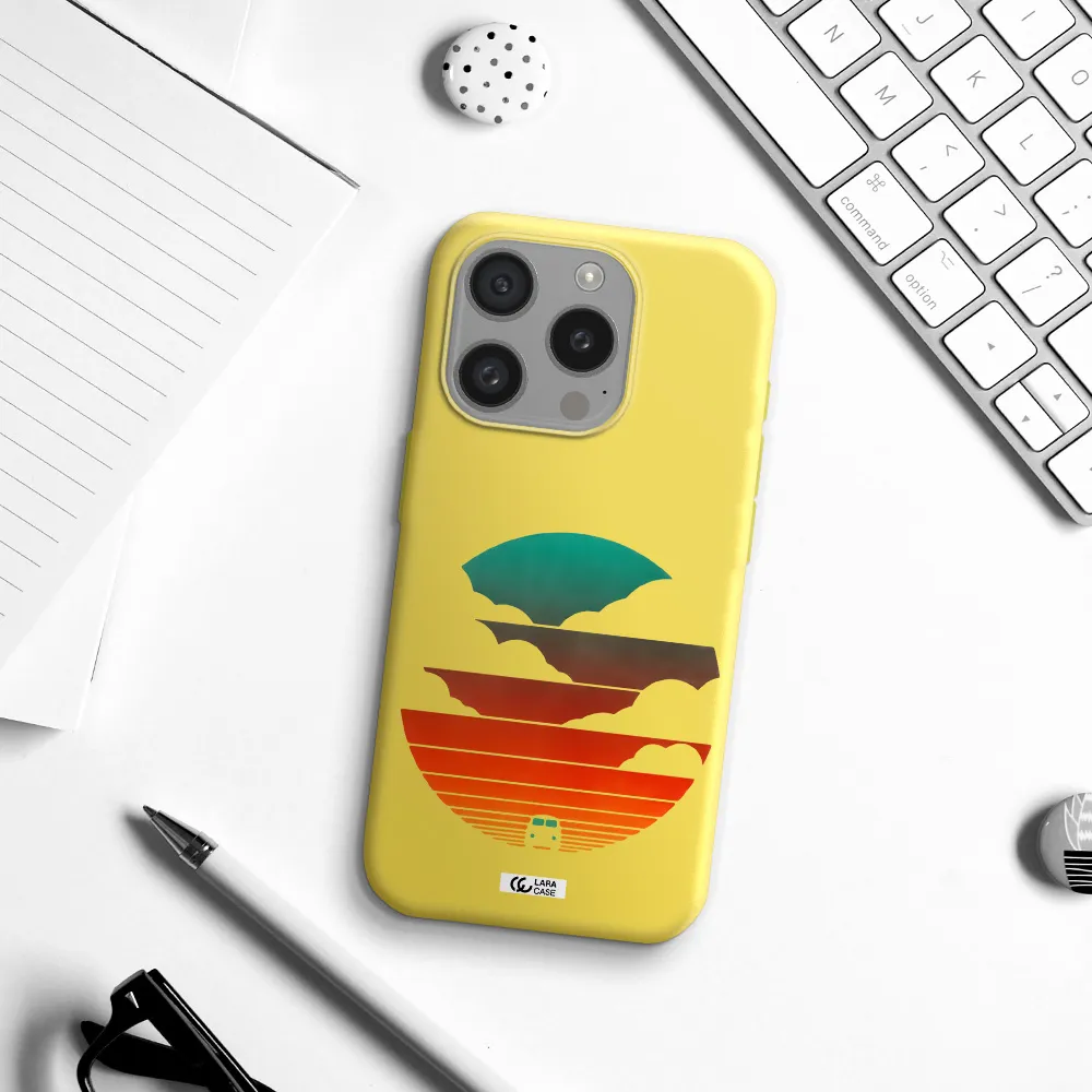 A Logo Of A Boat Apple Iphone 15 Pro Silicone Canary Yellow Case