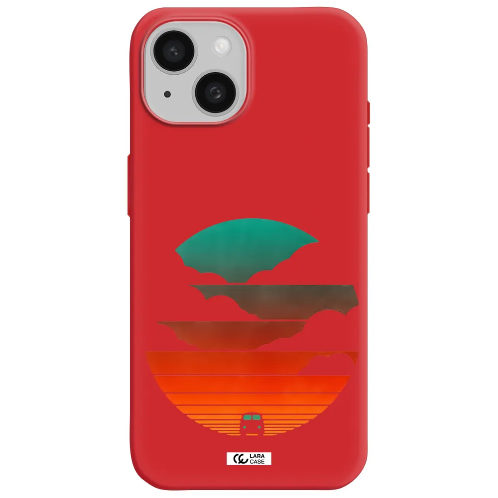 A Logo Of A Boat Apple Iphone 15 Silicone Imperial Red Case