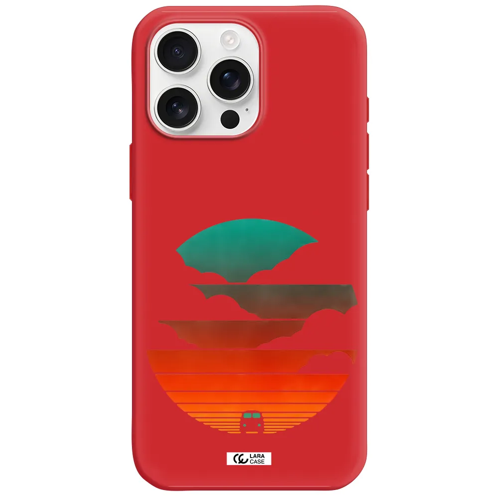 A Logo Of A Boat Apple Iphone 16 Pro Max Silicone Imperial Red Case