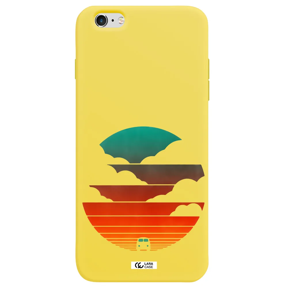 a logo of a boat Apple iPhone 6 plus Silicone canary yellow Case