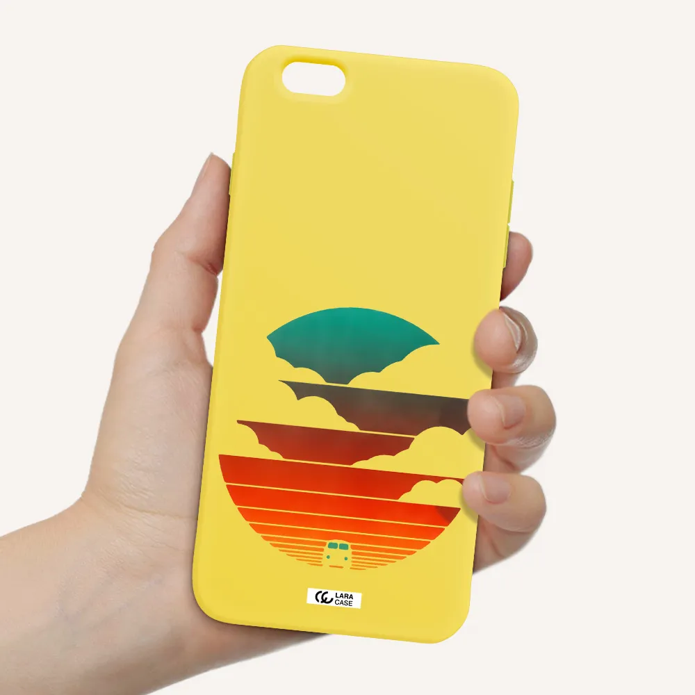 a logo of a boat Apple iPhone 6 plus Silicone canary yellow Case