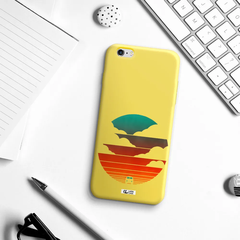 a logo of a boat Apple iPhone 6 plus Silicone canary yellow Case