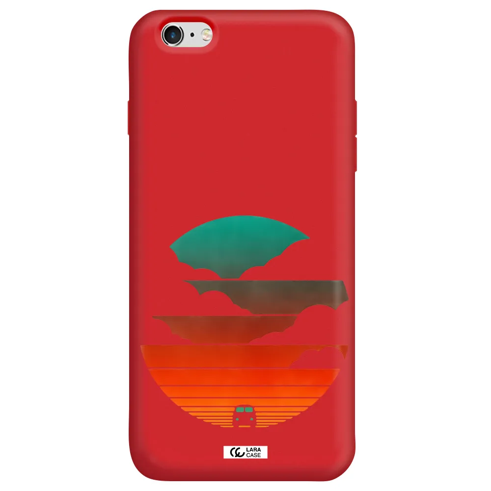 a logo of a boat Apple iPhone 6 plus Silicone Imperial Red Case
