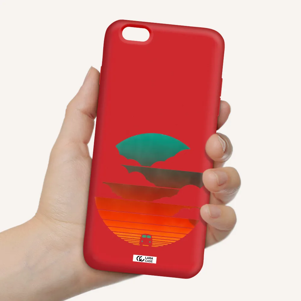 a logo of a boat Apple iPhone 6 plus Silicone Imperial Red Case