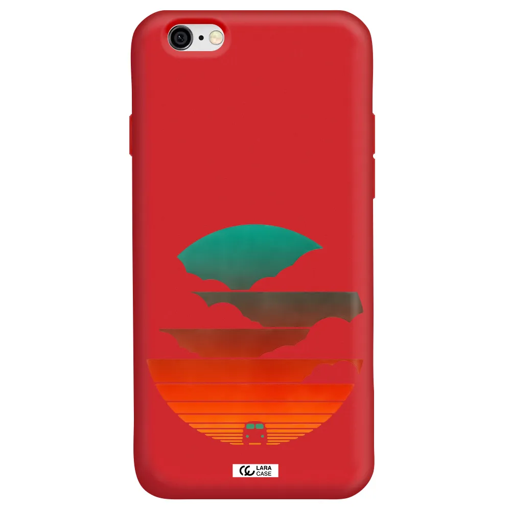 a logo of a boat Apple iPhone 6 Silicone Imperial Red Case
