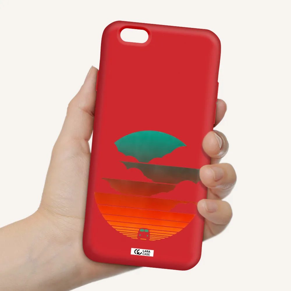 a logo of a boat Apple iPhone 6 Silicone Imperial Red Case