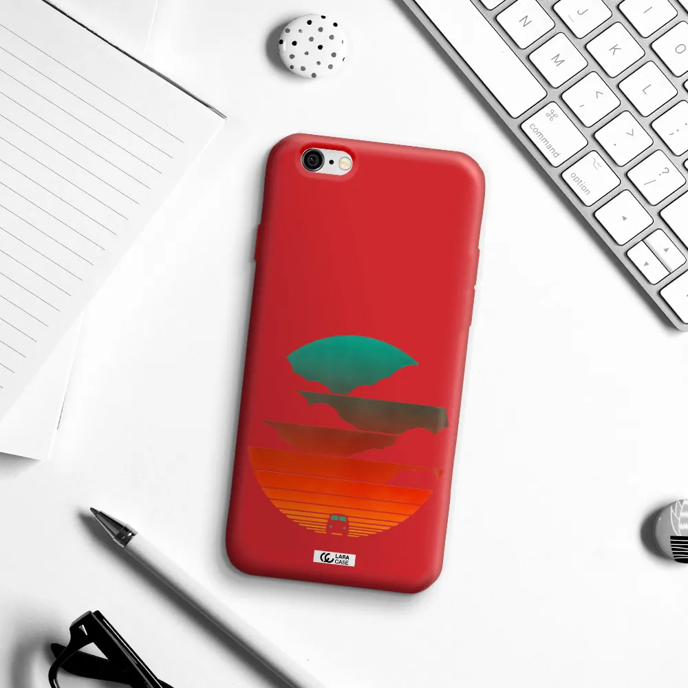 a logo of a boat Apple iPhone 6 Silicone Imperial Red Case
