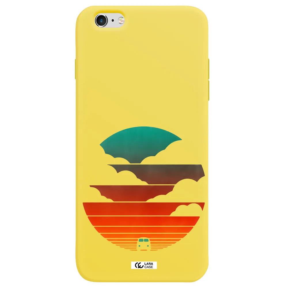 a logo of a boat Apple iPhone 6S Silicone canary yellow Case
