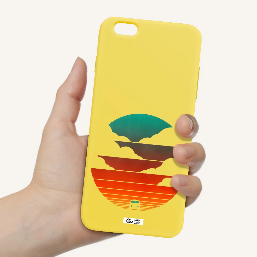 a logo of a boat Apple iPhone 6S Silicone canary yellow Case