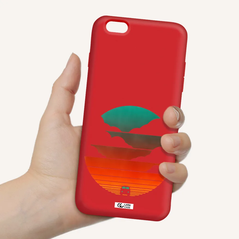 a logo of a boat Apple iPhone 6S Silicone Imperial Red Case