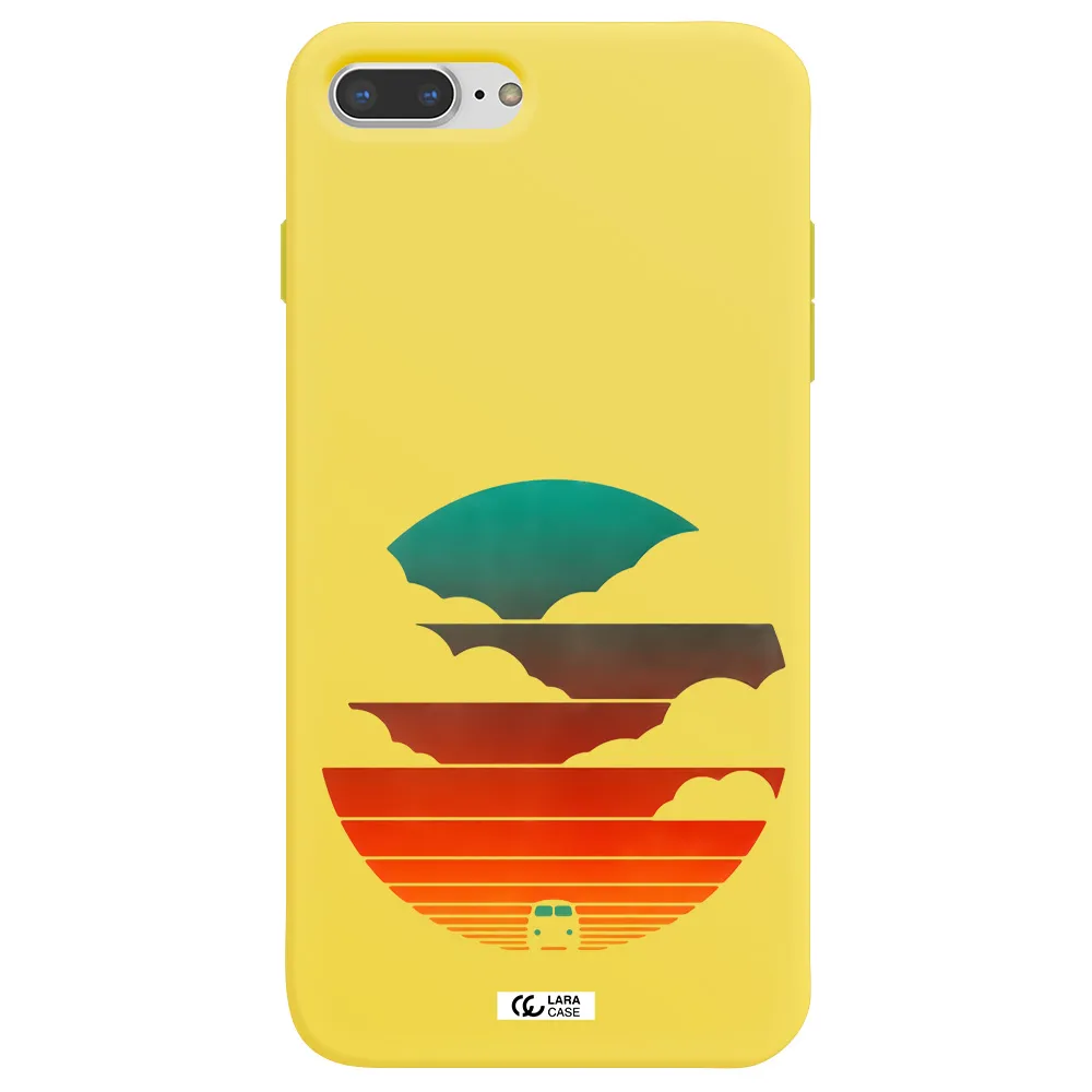 a logo of a boat Apple iPhone 7 plus Silicone canary yellow Case