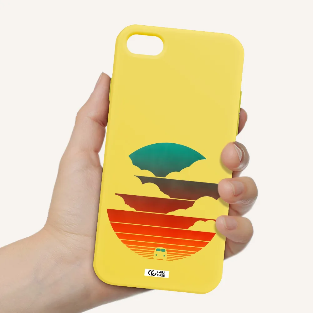 a logo of a boat Apple iPhone 7 Silicone canary yellow Case