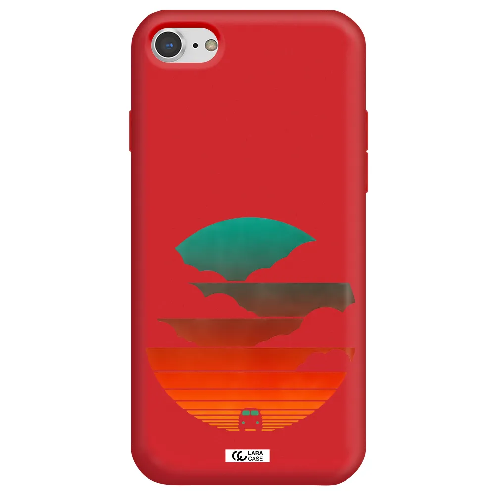 a logo of a boat Apple iPhone 7 Silicone Imperial Red Case