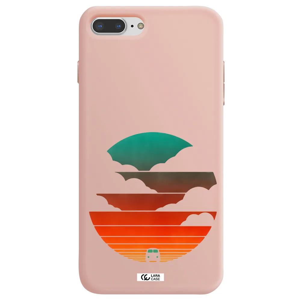 a logo of a boat Apple iPhone 8 plus Silicone pastel pink Case