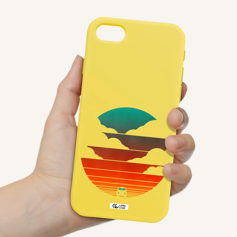 a logo of a boat Apple iPhone se 2020 Silicone canary yellow Case
