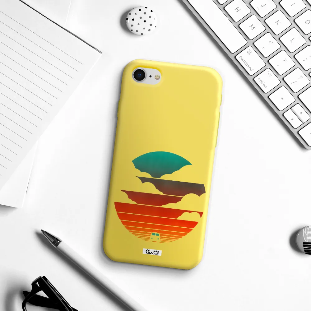 a logo of a boat Apple iPhone se 2020 Silicone canary yellow Case