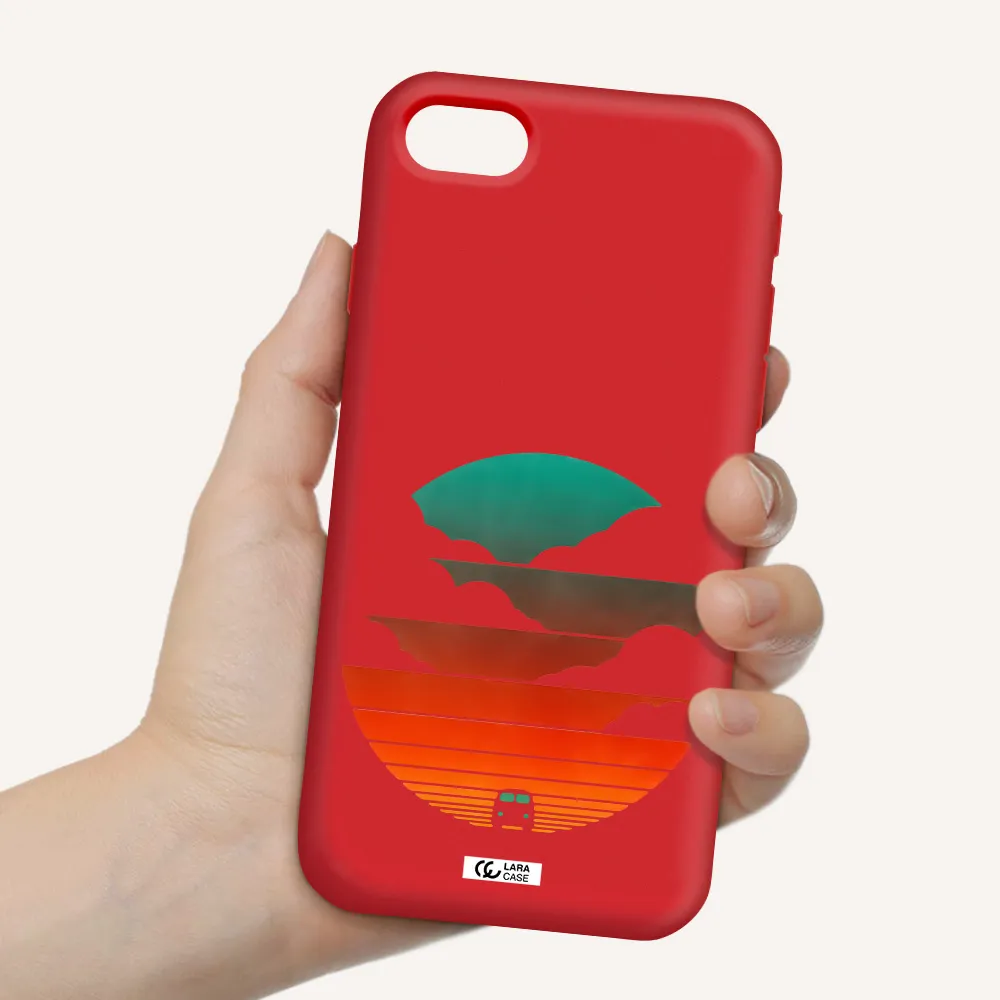 a logo of a boat Apple iPhone se 2020 Silicone Imperial Red Case