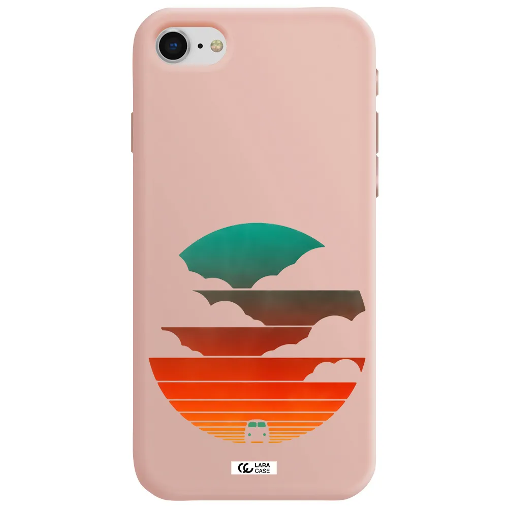 a logo of a boat Apple iPhone se 2020 Silicone pastel pink Case