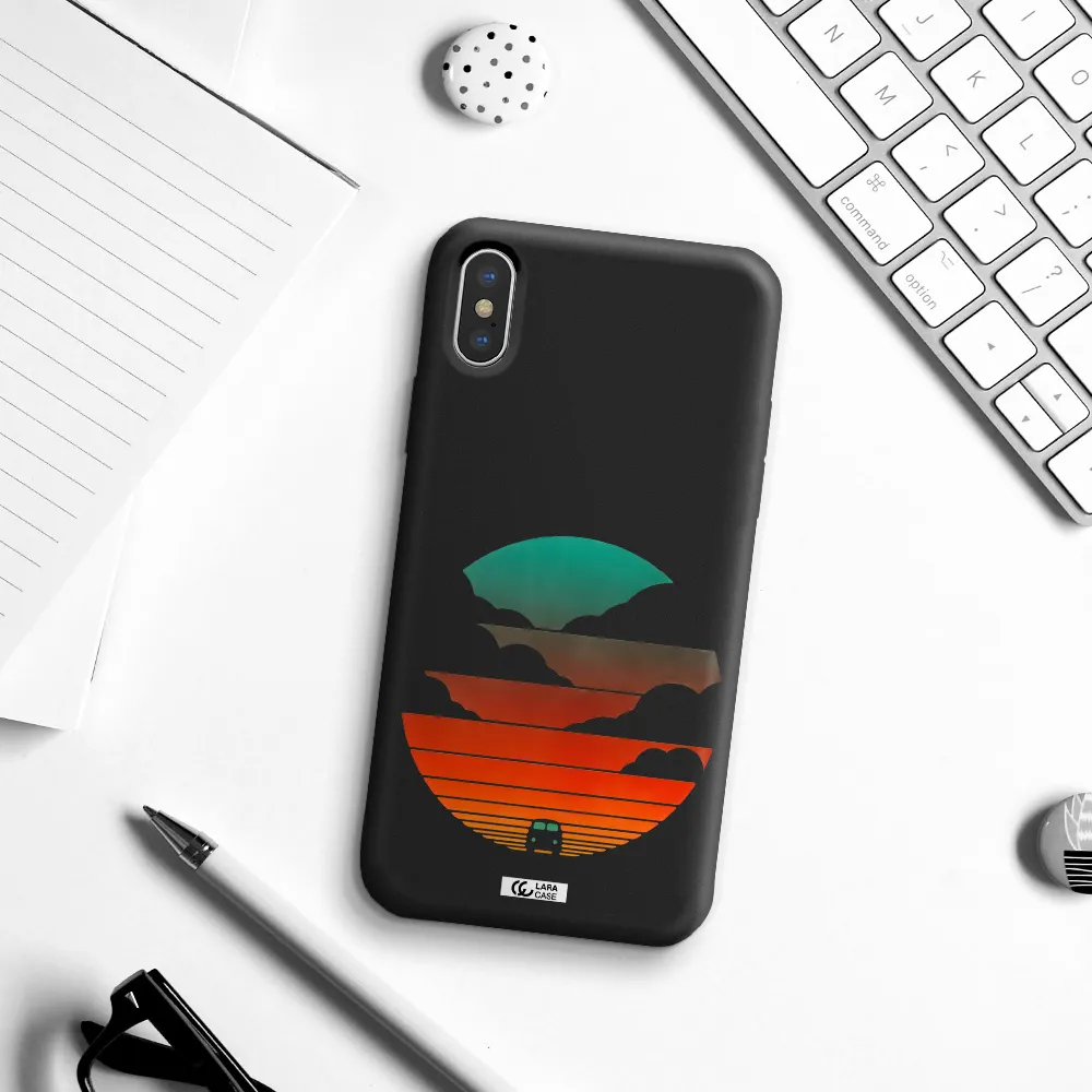 a logo of a boat Apple iPhone X Silicone black Case