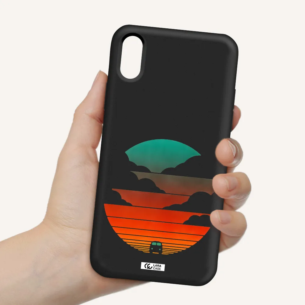 a logo of a boat Apple iPhone XS Silicone black Case