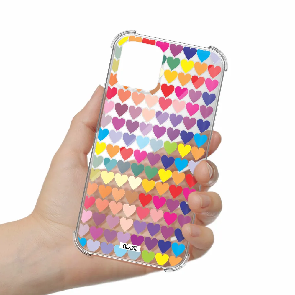 a colorful heart pattern Apple iPhone 11 pro Clear PC Case