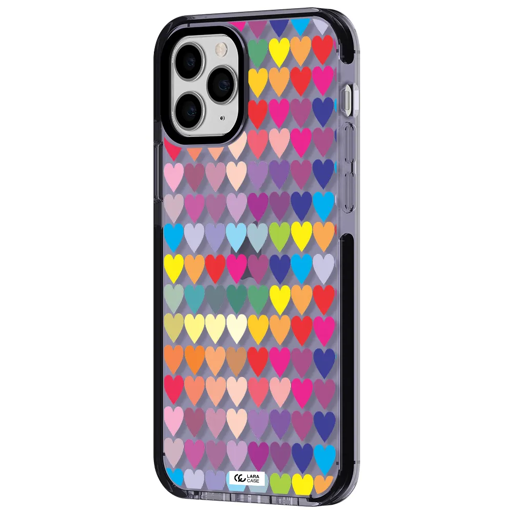 a colorful heart pattern Apple iPhone 11 pro max impact Lilac Case