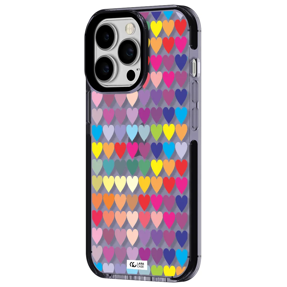 a colorful heart pattern Apple iPhone 13 Pro impact Lilac Case