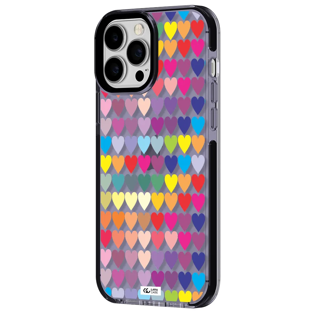 a colorful heart pattern Apple iPhone 13 Pro Max impact Lilac Case