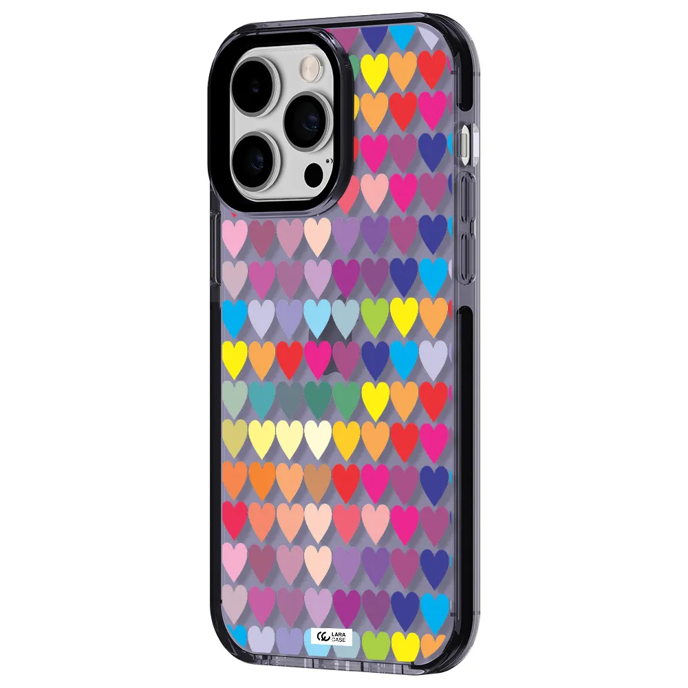 a colorful heart pattern Apple iPhone 15 Pro impact Lilac Case